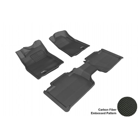 3D Maxpider TOYOTA TACOMA 2012-2014 ACCESS CAB KAGU BLACK R1 R2 W/ STORAGE BOX Floor Mat L1TY09101509